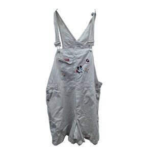 Vintage Y2K Mickey Unlimited Mickey Khaki Beige Overalls Bib Shortalls 22W/24W